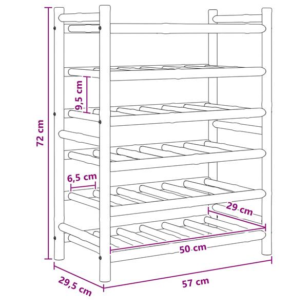 Grote foto vidaxl wijnrek naturel 57 x 29 5 x 72 cm bamboe huis en inrichting woningdecoratie