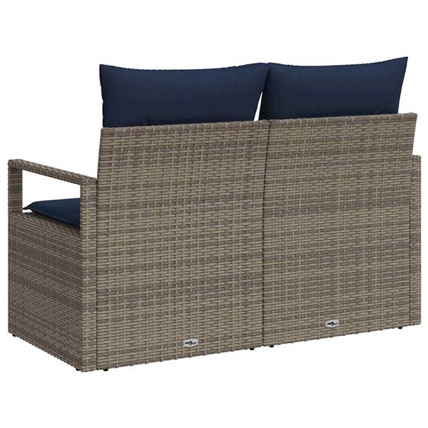 Grote foto vidaxl tuinbank met kussen 120 x 62 x 69 cm poly rattan tuin en terras tuinmeubelen