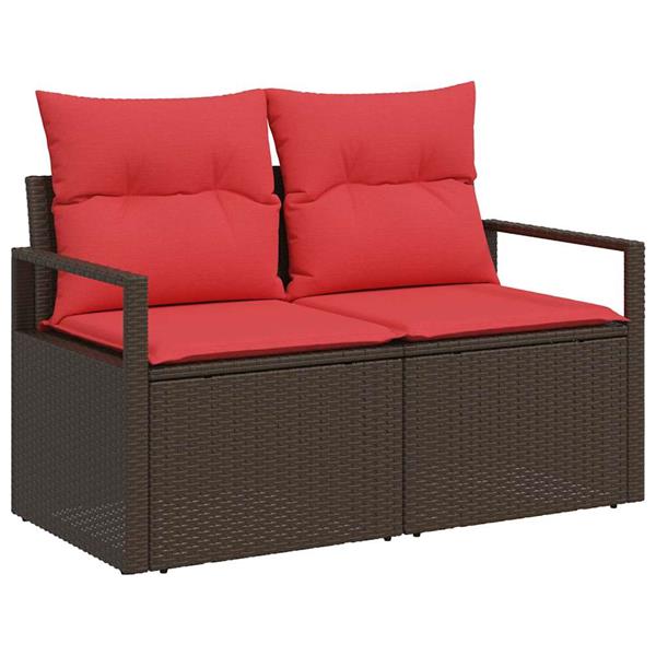 Grote foto vidaxl tuinbank met kussen 120 x 62 x 69 cm poly rattan tuin en terras tuinmeubelen