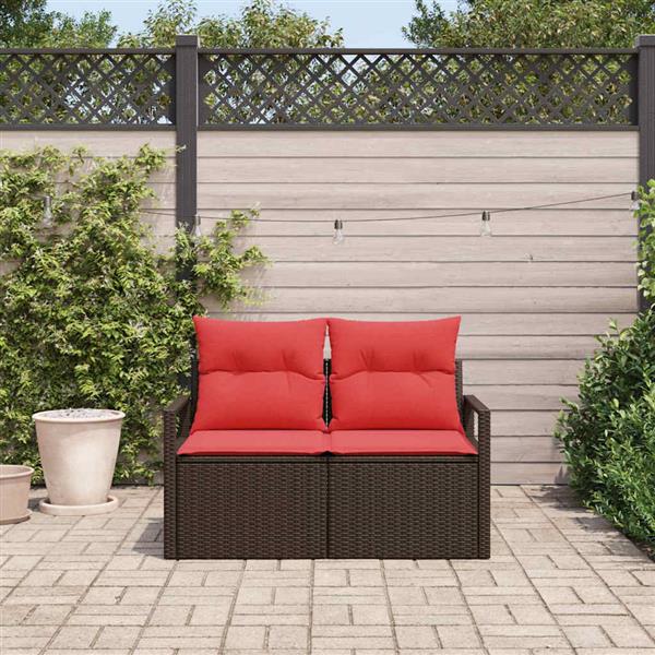 Grote foto vidaxl tuinbank met kussen 120 x 62 x 69 cm poly rattan tuin en terras tuinmeubelen