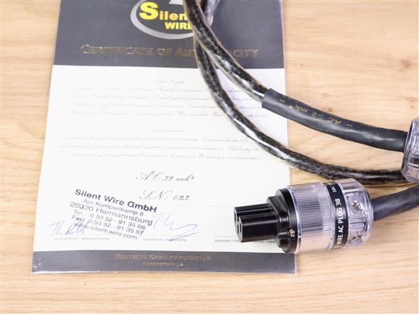 Grote foto silent wire ac 32 mk2 silver audio power cable 1 5 metre audio tv en foto onderdelen en accessoires