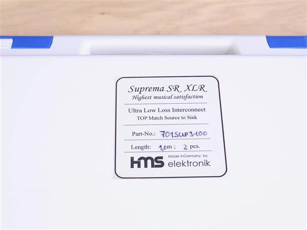 Grote foto hms elektronik suprema sr high end audio interconnects xlr 1 0 metre audio tv en foto onderdelen en accessoires