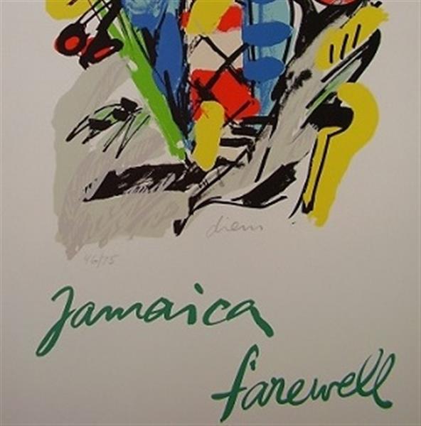 Grote foto peter diem jamaica farewell antiek en kunst litho en zeefdrukken