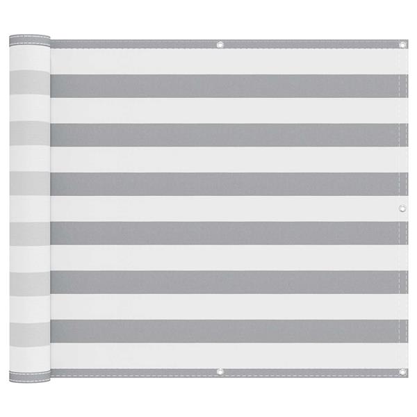 Grote foto vidaxl balkon scherm lichtgrijs en wit. 100 x 600 cm oxford stof tuin en terras overige tuin en terras