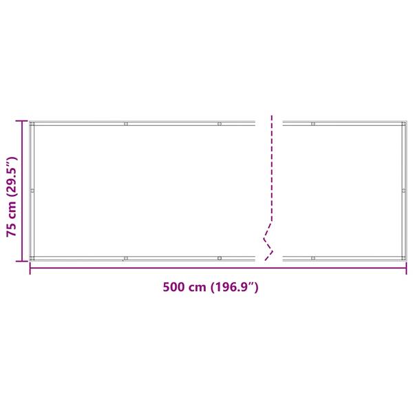 Grote foto vidaxl balkon scherm lichtgrijs en wit. 75 x 500 cm tuin en terras overige tuin en terras