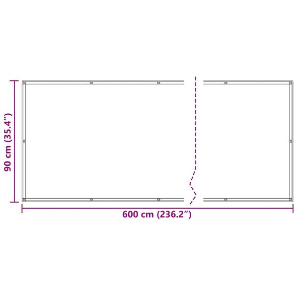 Grote foto vidaxl balkon scherm lichtgrijs en wit. 90 x 600 cm tuin en terras overige tuin en terras