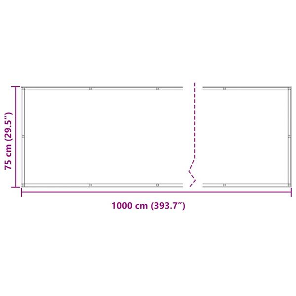 Grote foto vidaxl balkon scherm lichtgrijs en wit. 75 x 1000 cm tuin en terras overige tuin en terras