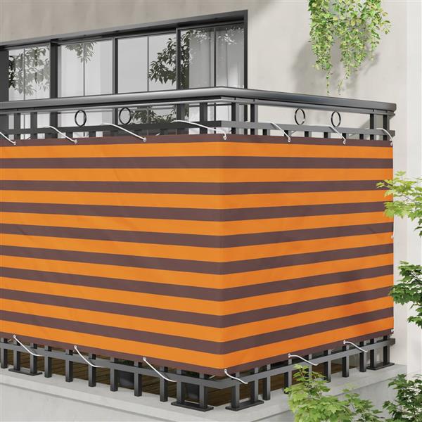 Grote foto vidaxl balkon scherm oranje en bruin 110 x 600 cm oxford stof tuin en terras overige tuin en terras
