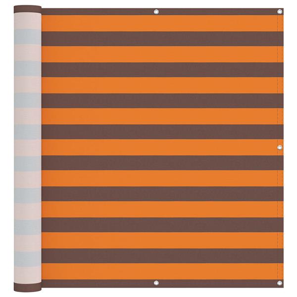 Grote foto vidaxl balkon scherm oranje en bruin 110 x 500 cm oxford stof tuin en terras overige tuin en terras