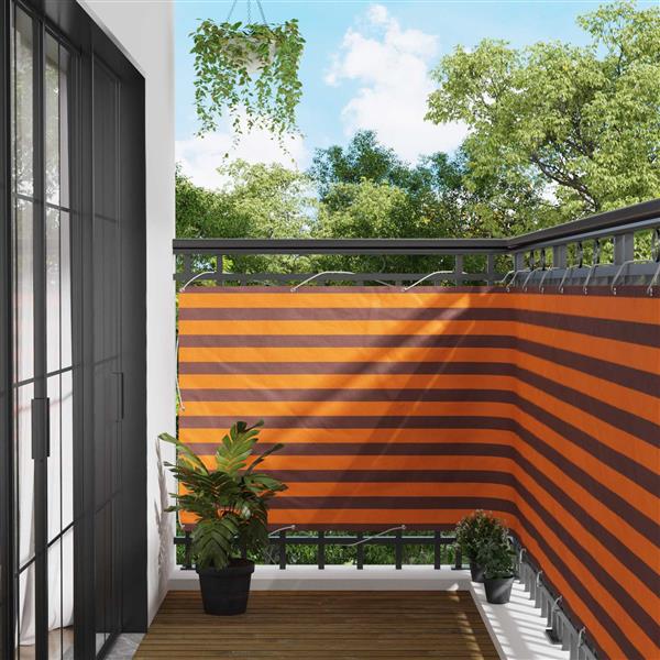 Grote foto vidaxl balkon scherm oranje en bruin 110 x 400 cm oxford stof tuin en terras overige tuin en terras