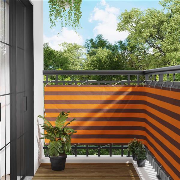 Grote foto vidaxl balkon scherm oranje en bruin 100 x 500 cm oxford stof tuin en terras overige tuin en terras