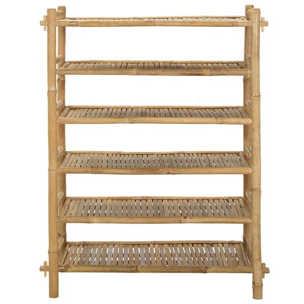 Grote foto vidaxl schoenenrek met plank naturel 6 laags bamboe huis en inrichting overige