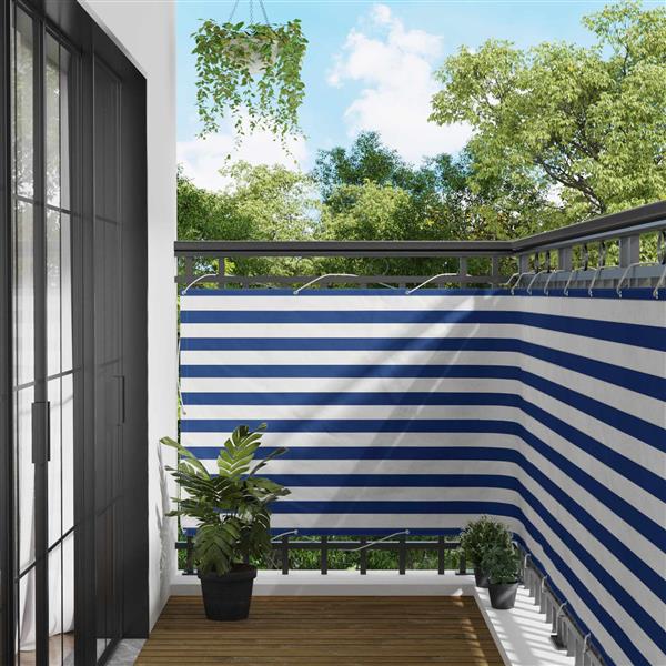 Grote foto vidaxl balkon scherm blauw en wit 110 x 300 cm oxford stof tuin en terras overige tuin en terras
