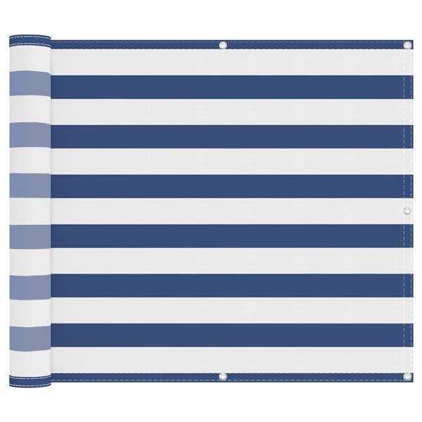 Grote foto vidaxl balkon scherm blauw en wit 100 x 500 cm pu gecoat oxford alu tuin en terras overige tuin en terras