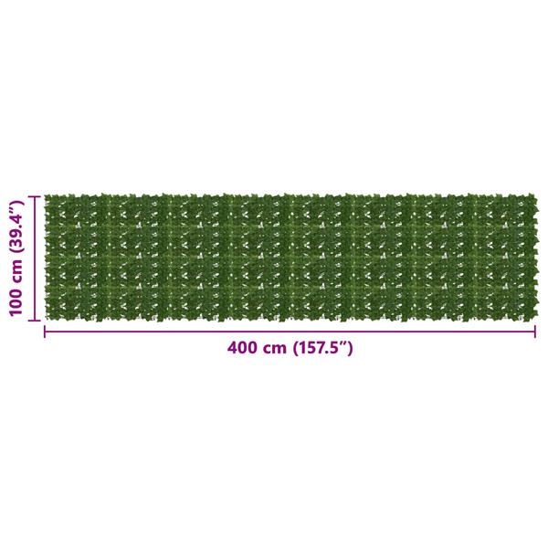 Grote foto vidaxl balkonscherm met bladeren groen 400 x 100 cm tuin en terras overige tuin en terras
