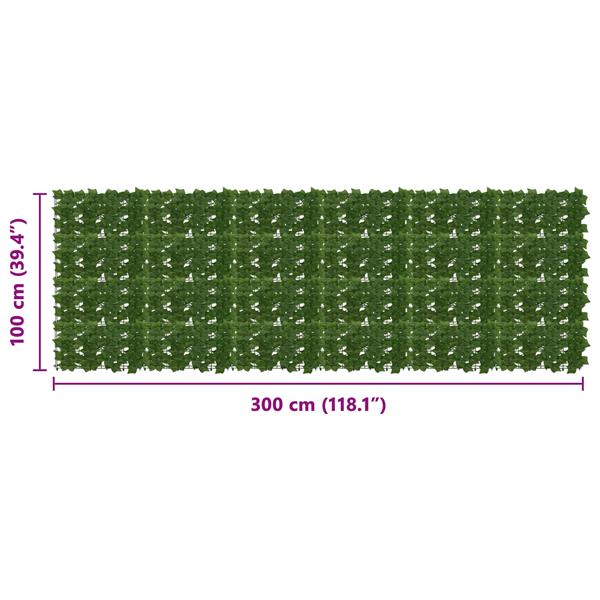 Grote foto vidaxl balkonscherm met bladeren groen 300 x 100 cm tuin en terras overige tuin en terras