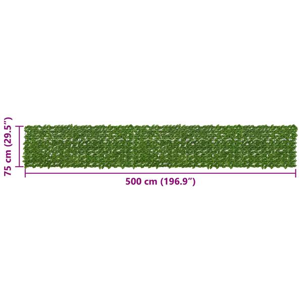 Grote foto vidaxl balkonscherm met bladeren groen en geel 500 x 75 cm tuin en terras overige tuin en terras