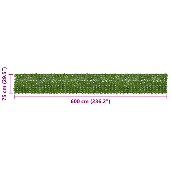 Grote foto vidaxl balkonscherm met bladeren groen en geel 600 x 75 cm tuin en terras overige tuin en terras