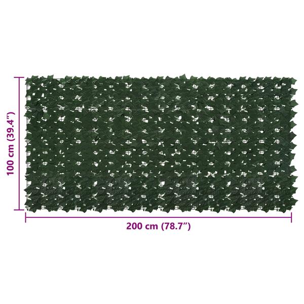Grote foto vidaxl balkonscherm met bladeren donkergroen 200 x 100 cm tuin en terras overige tuin en terras
