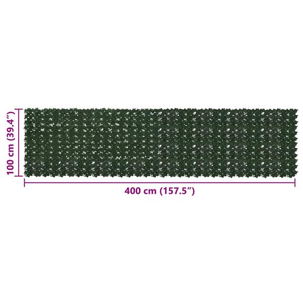 Grote foto vidaxl balkonscherm met bladeren donkergroen 400 x 100 cm tuin en terras overige tuin en terras