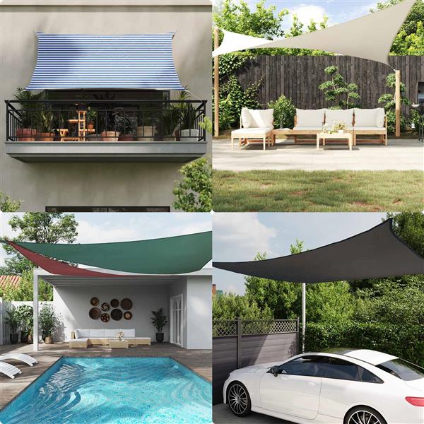 Grote foto vidaxl zonneschaduwzeil blauw en wit 7 x 5 m 100 polyester oxford tuin en terras overige tuin en terras
