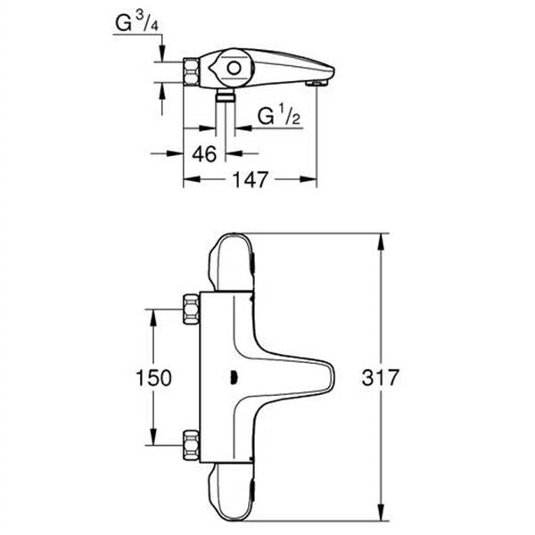 Grote foto grohe grohtherm 1000 badthermostaat doe het zelf en verbouw sanitair
