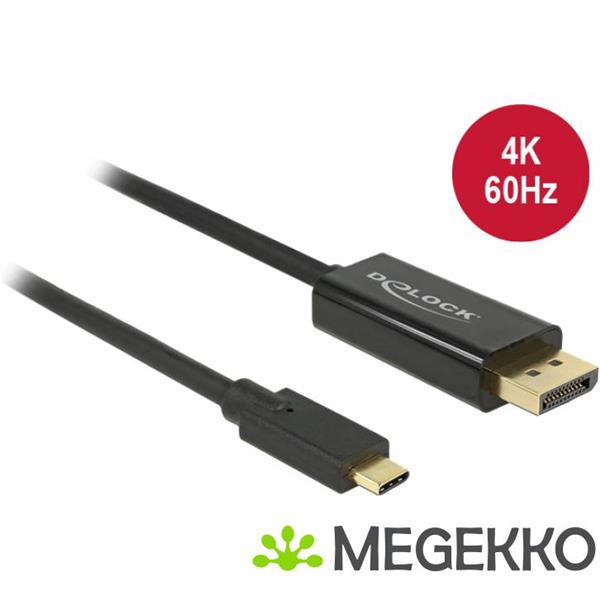 Grote foto delock 85257 kabel usb type c male displayport male dp alt mode 4k 60 hz 3 m zwart computers en software overige computers en software