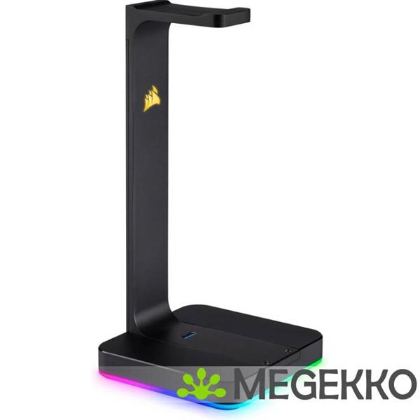 Grote foto corsair st100 rgb premium headset stand with 7.1 surround audio tv en foto koptelefoons