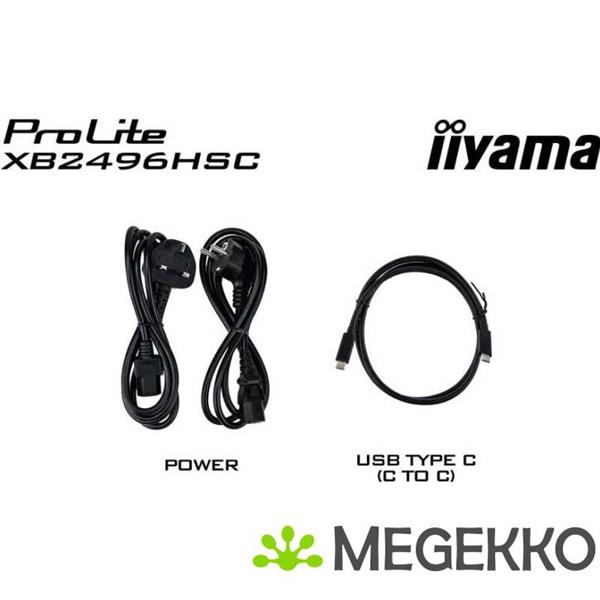 Grote foto iiyama prolite xb2496hsc b1 24 full hd 144hz ips usb c monitor computers en software overige computers en software