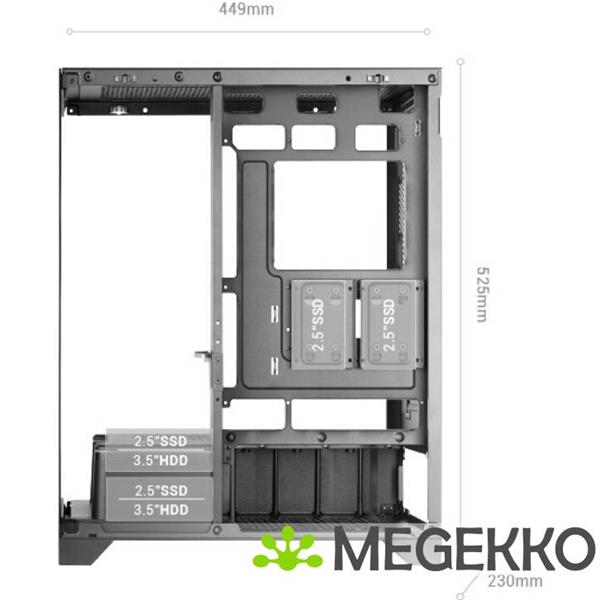 Grote foto mars gaming mc prisma midi tower zwart computers en software behuizingen en kasten