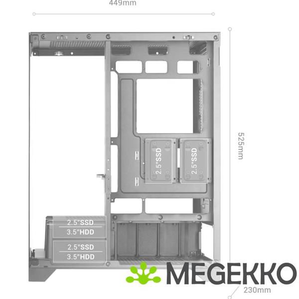 Grote foto mars gaming mc prisma midi tower zwart computers en software behuizingen en kasten