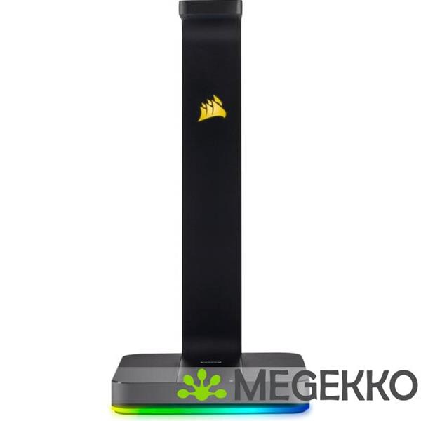 Grote foto corsair st100 rgb premium headset stand with 7.1 surround audio tv en foto koptelefoons