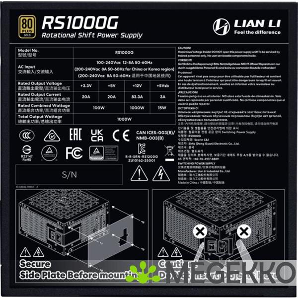 Grote foto lian li rotational shift gold 1000w black computers en software overige