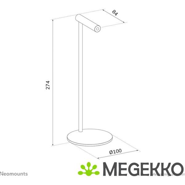 Grote foto neomounts ads11 170sl aluminium headset standaard zilver audio tv en foto koptelefoons
