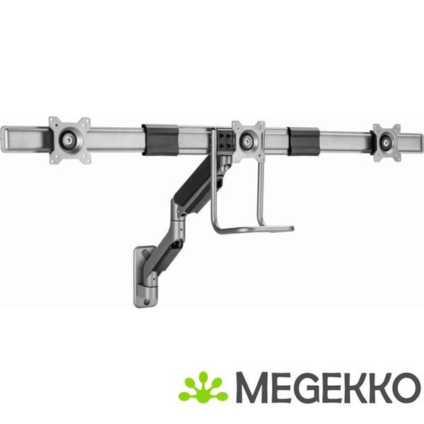 Grote foto gembird monitorarm met gasveer voor 3 monitoren wandmontage space grey computers en software overige computers en software