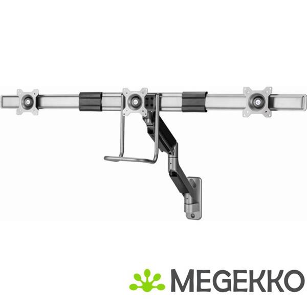 Grote foto gembird monitorarm met gasveer voor 3 monitoren wandmontage space grey computers en software overige computers en software