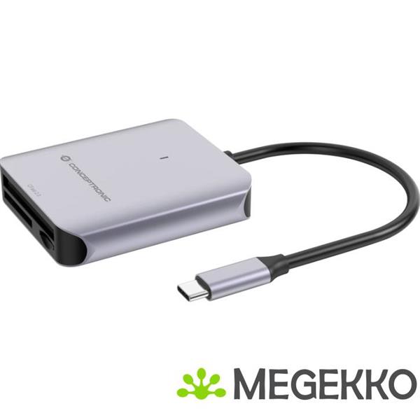 Grote foto conceptronic bian09g geheugenkaartlezer usb 3.2 gen 2 type c grijs computers en software netwerkkaarten routers en switches