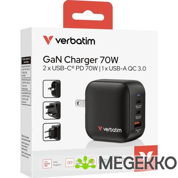 Grote foto verbatim gan 70w snellader 2x usb c 1x usb a computers en software overige