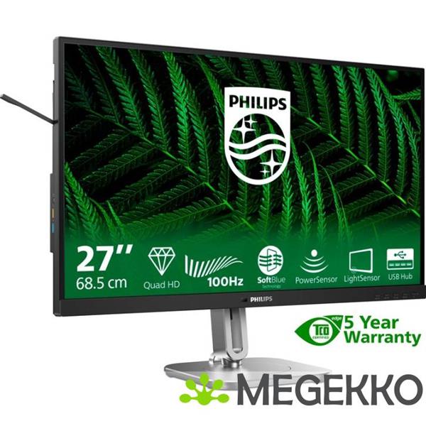 Grote foto philips 5000 series 27b2g5500 00 27 100hz quad hd ips monitor computers en software overige computers en software