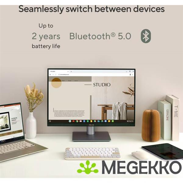 Grote foto asus kw100 keyboard bg ui 80 toetsenbord universeel bluetooth beige computers en software toetsenborden