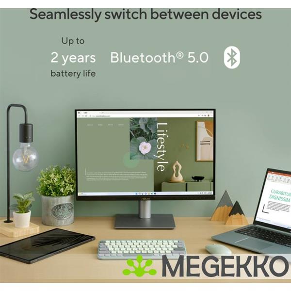 Grote foto asus kw100 keyboard bg ui 80 toetsenbord universeel bluetooth beige computers en software toetsenborden