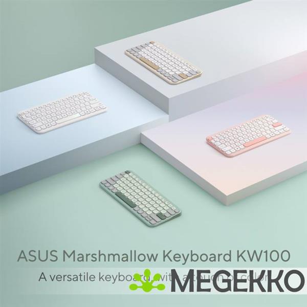 Grote foto asus kw100 keyboard bg ui 80 toetsenbord universeel bluetooth beige computers en software toetsenborden
