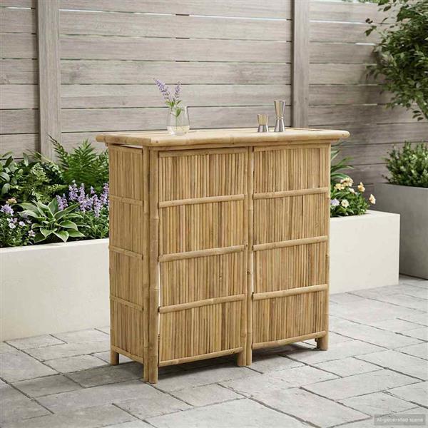 Grote foto vidaxl buiten bartafel naturel 115 x 55 x 105 cm bamboe tuin en terras tuinmeubelen