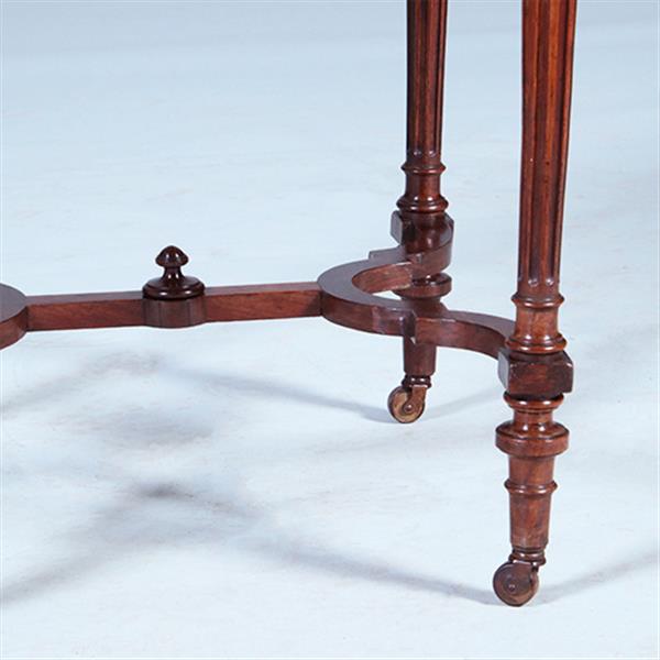 Grote foto palissander tafeltje met 2 hangoren een lade en opklapbare spiegel ca 1850 no.400930 antiek en kunst stoelen en banken