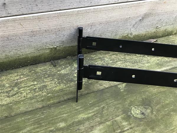 Grote foto set grote scharnieren 400 mm zwart gecoat doe het zelf en verbouw materialen en producten