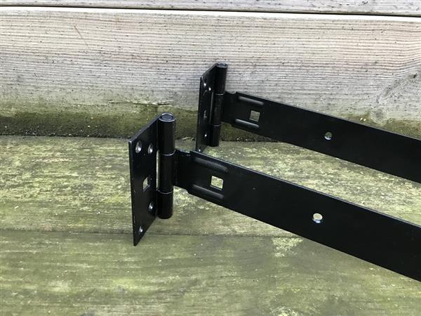 Grote foto set grote scharnieren 400 mm zwart gecoat doe het zelf en verbouw materialen en producten