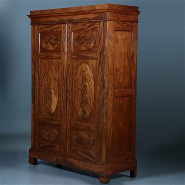 Grote foto strakke en statige hollandse louis seize kast in bloemmahonie ca 1790 no.400915 antiek en kunst stoelen en banken