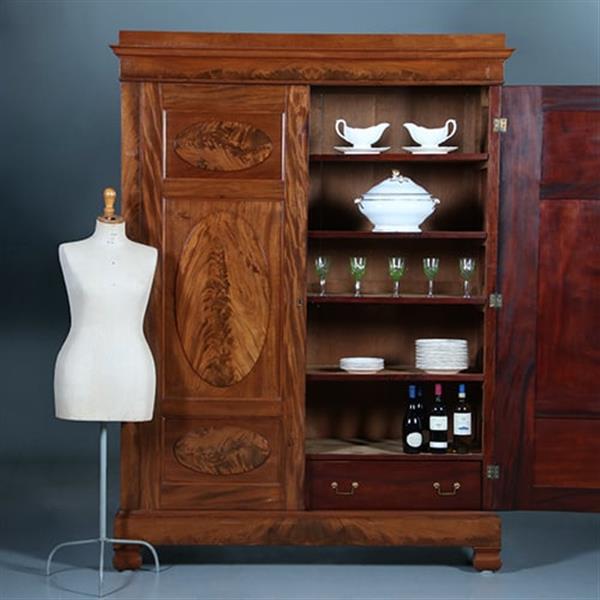 Grote foto strakke en statige hollandse louis seize kast in bloemmahonie ca 1790 no.400915 antiek en kunst stoelen en banken