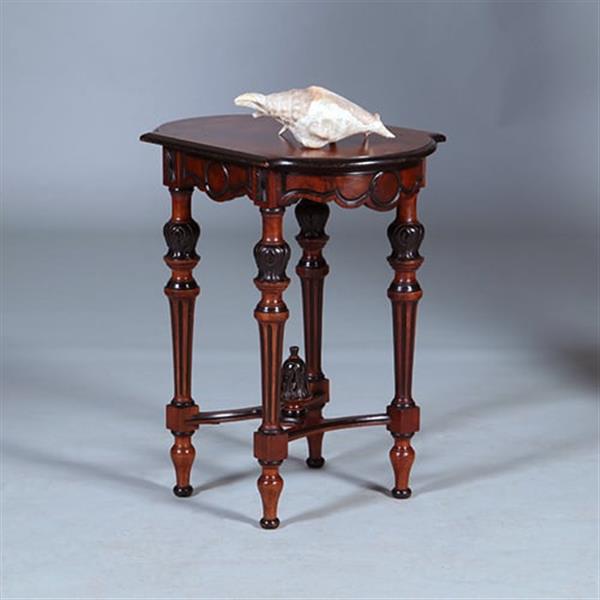 Grote foto kordate willem iii bijzettafel in noten met zwart bijzonder gedetailleerd en gesneden no.400935 antiek en kunst stoelen en banken