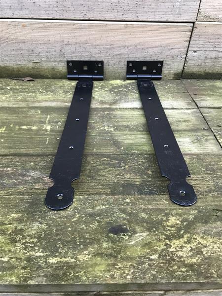 Grote foto set grote scharnieren 400 mm zwart gecoat doe het zelf en verbouw materialen en producten